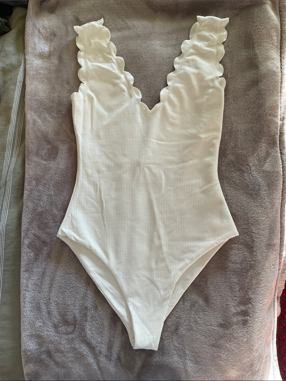 Marysia Antibes White Scallop-Edge One-Piece Swimsuit